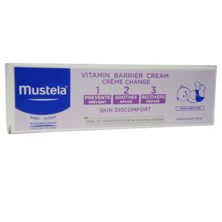 Mustela Vitamin Barrier Cream for Babies 100g - From birth onwards