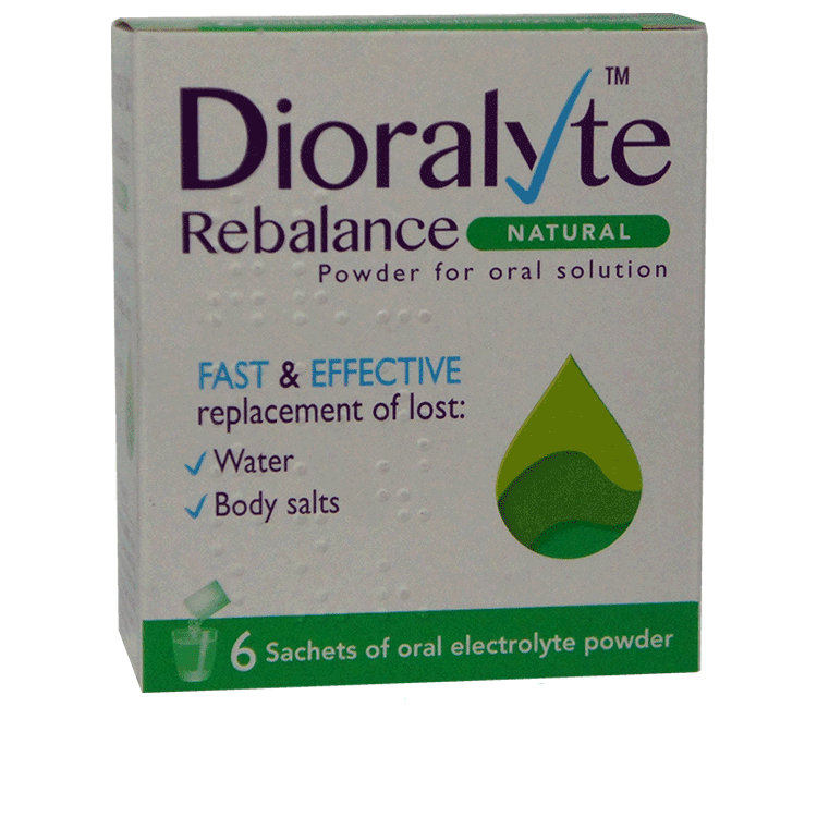 Dioralyte Rebalance Sachets Natural X 6 after diarrhoea