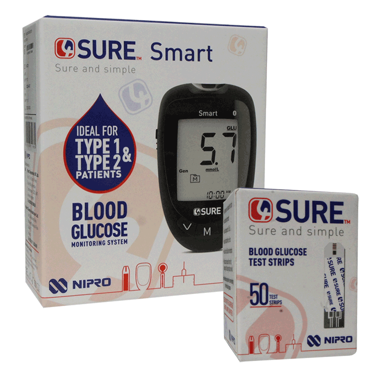 4Sure Smart Glucose Monitor + 4Sure Glucose Test Strips x 50