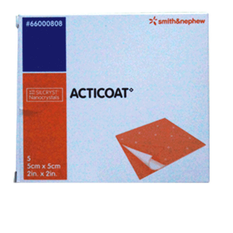 Acticoat 5 x 5cm  - Pack of 5   - Silver wound Dressing for infected wounds