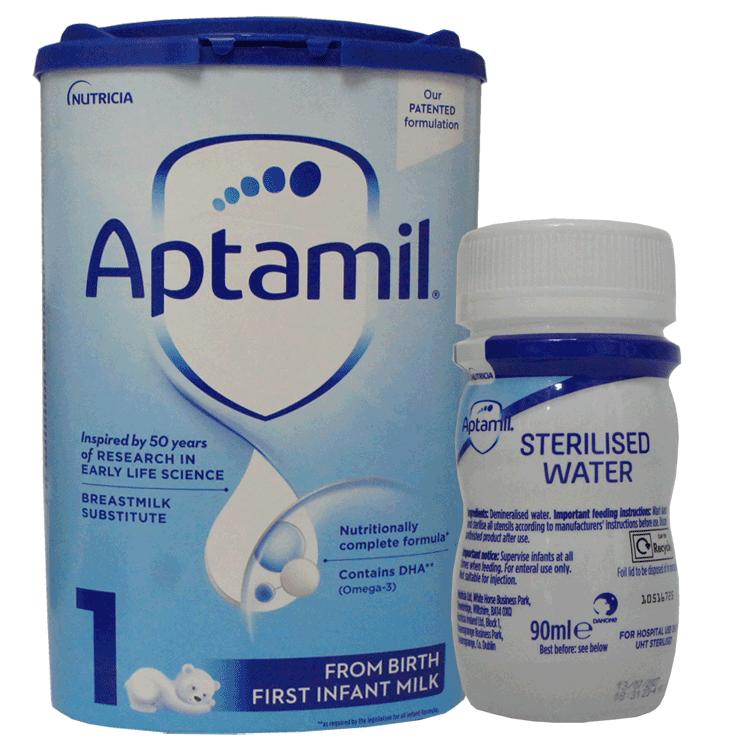 Aptamil 1 Première Formule x 800 g + Aptamil Eau Stérilisée 24 x 90 ml