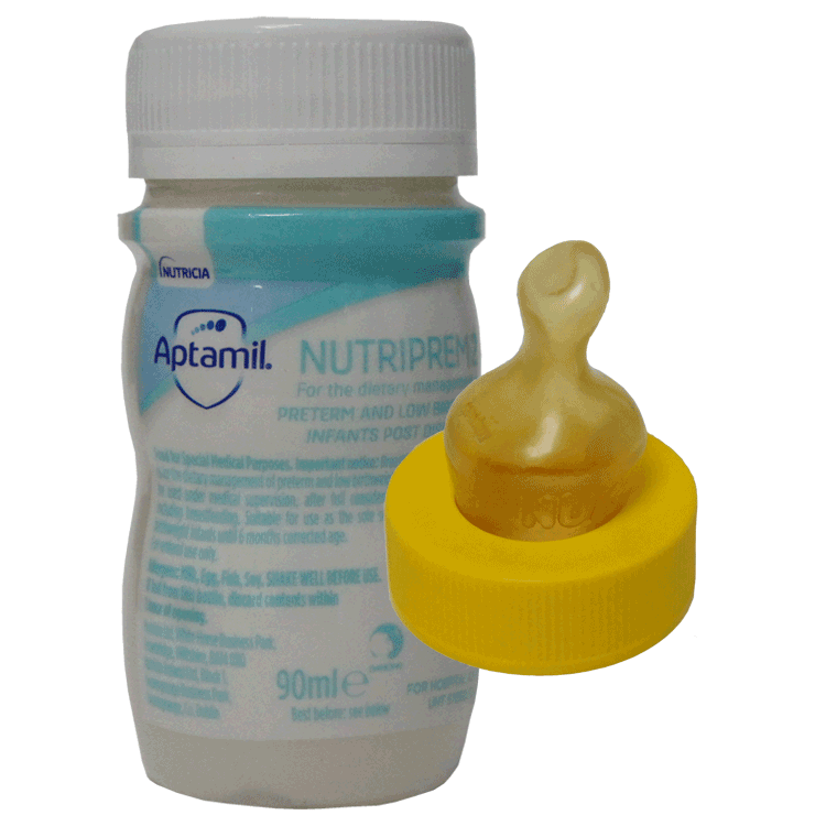 Aptamil Nutriprem 2 Ready To Feed 90ml x 24 + SMA Screw-On Teats x 24