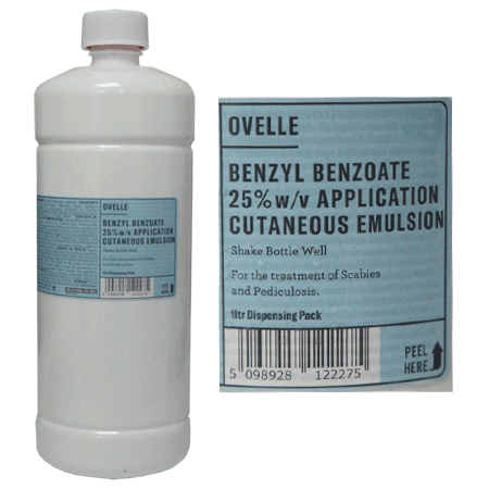 Benzylbenzoat 25 % w/v Anwendung bei Krätze - 1000 ml