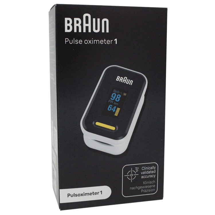 Braun Pulse Oximeter 1 - Meet het zuurstofniveau in het bloed en de hartslag