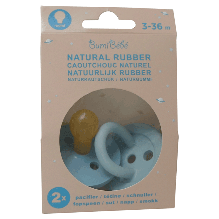 BumiBebe Natural Rubber Baby Soothers x 2 - Plastic Free Product