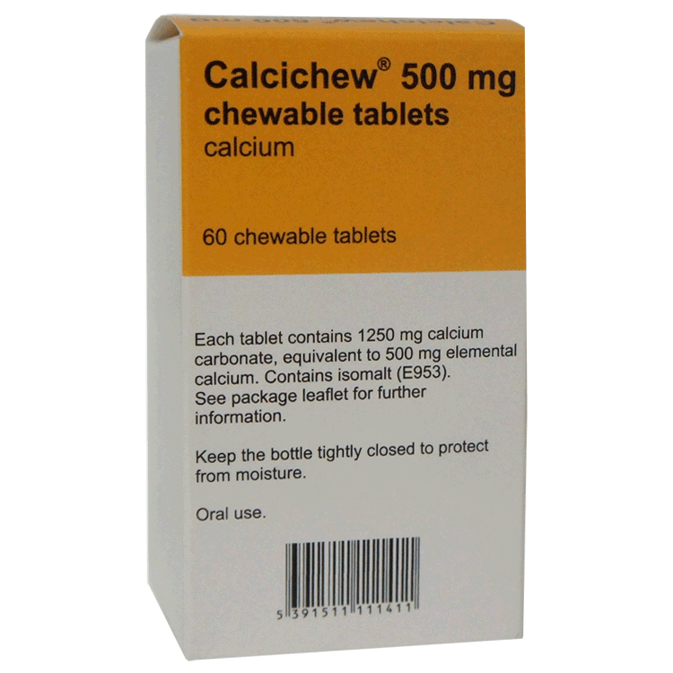 Calcichew Comprimés de carbonate de calcium 500 mg x 60 - Pour la santé des os