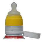 Carton de lait vers biberon - Adaptateur / convertisseur pour lait de bébé prêt à l'emploi de taille supermarché Cow & Gate 200 ml. - Avec tétines NUK à débit moyen