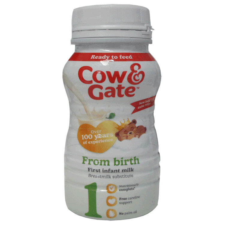 Travel converter lid for Cow & Gate 200ml- Milk carton to feeding bottle + 2 Screw-On teats