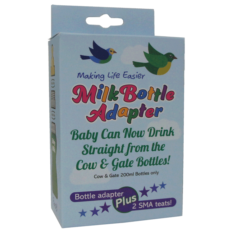 Pack de voyage pour bébés les plus affamés de 0 à 6 mois - Cow & Gate 1 First Baby Milk 200 ml x 4 + Couvercle convertisseur + 4 tétines SMA stériles (copie)