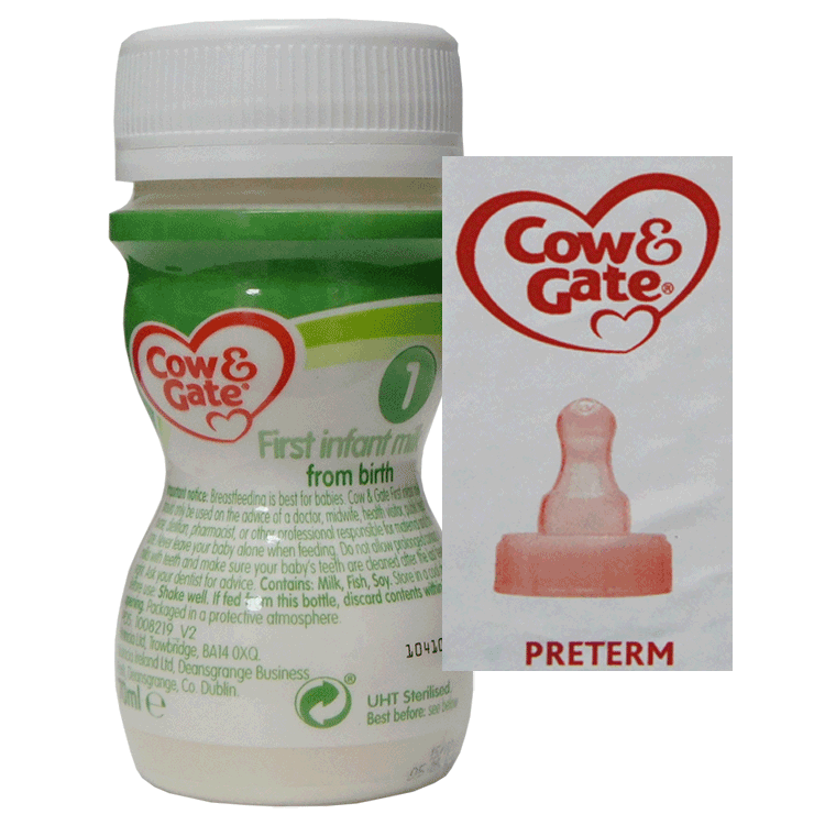 Cow & Gate First Infant Milk 70ml x 24 - Ready To Use + 24 Cow & Gate ...