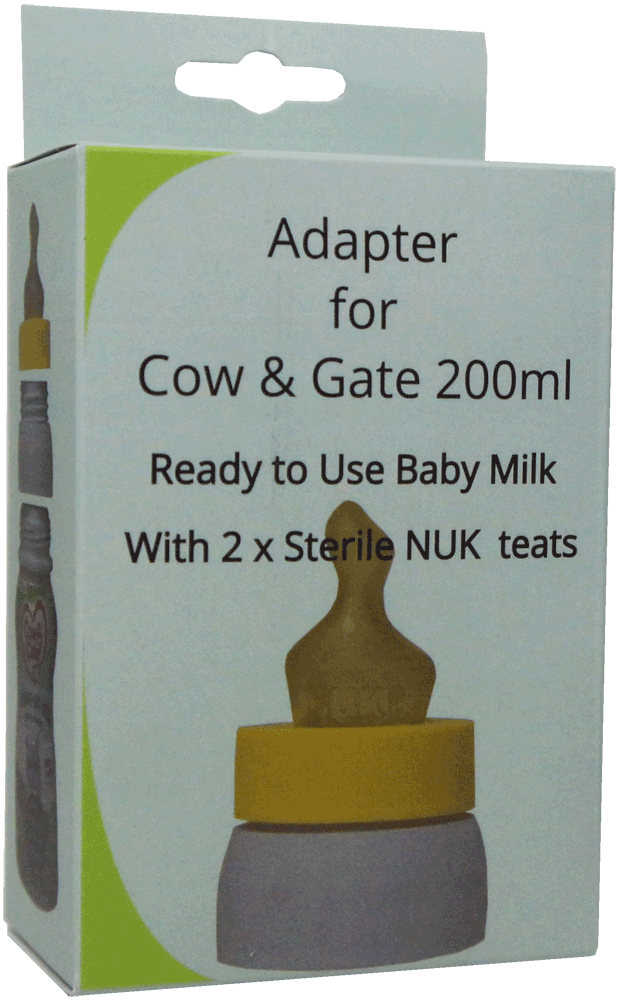 Travel converter lid plus sterile SMA teats for Cow and Gate 1 First Baby Milk 200ml / Cow and Gate Follow On Milk 200ml