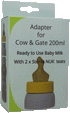 Travel converter lid plus sterile SMA teats for Cow and Gate 1 First Baby Milk 200ml / Cow and Gate Follow On Milk 200ml