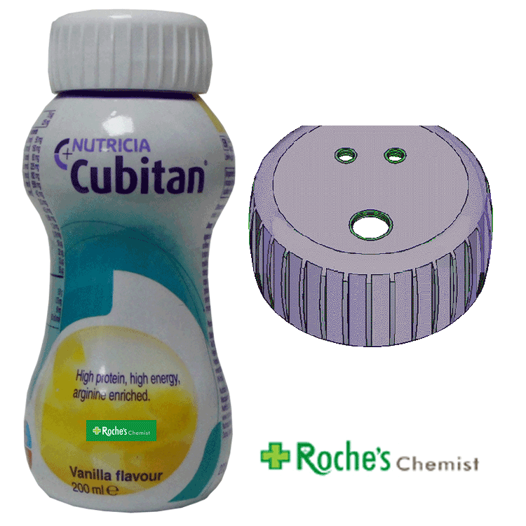 Cubitan Vanille 200 ml x 1 avec/sans couvercle à paille x 1