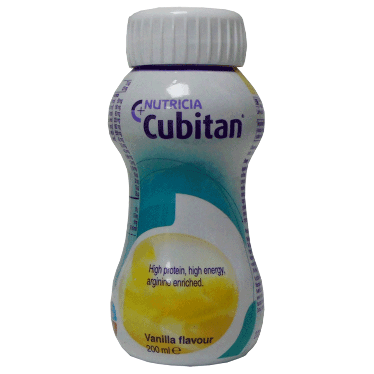 Cubitan Vanilla 200ml x 1  With / Without Re-usable  Drinking Straw Lid x 1