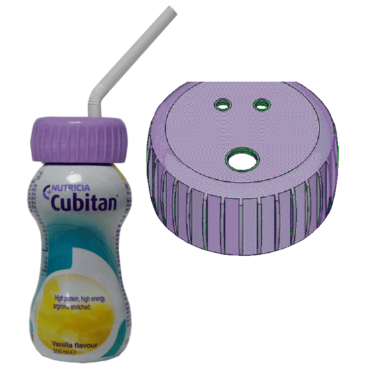 Cubitan Vanille 200 ml x 1 avec/sans couvercle à paille x 1