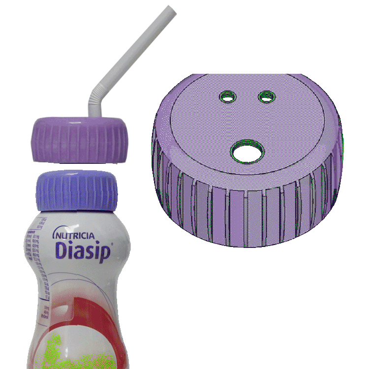 Diasip Vanille 200 ml x 6 mit oder ohne Trinkstrohdeckel - Komplette Ernährung für Diabetiker