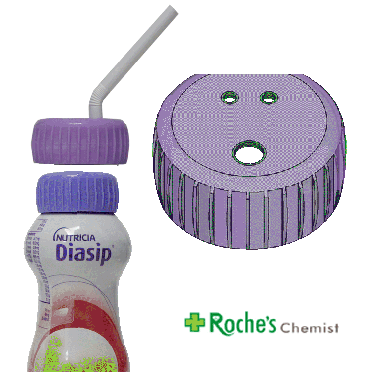 Diasip Vanille 200 ml x 6 mit oder ohne Trinkstrohdeckel - Komplette Ernährung für Diabetiker