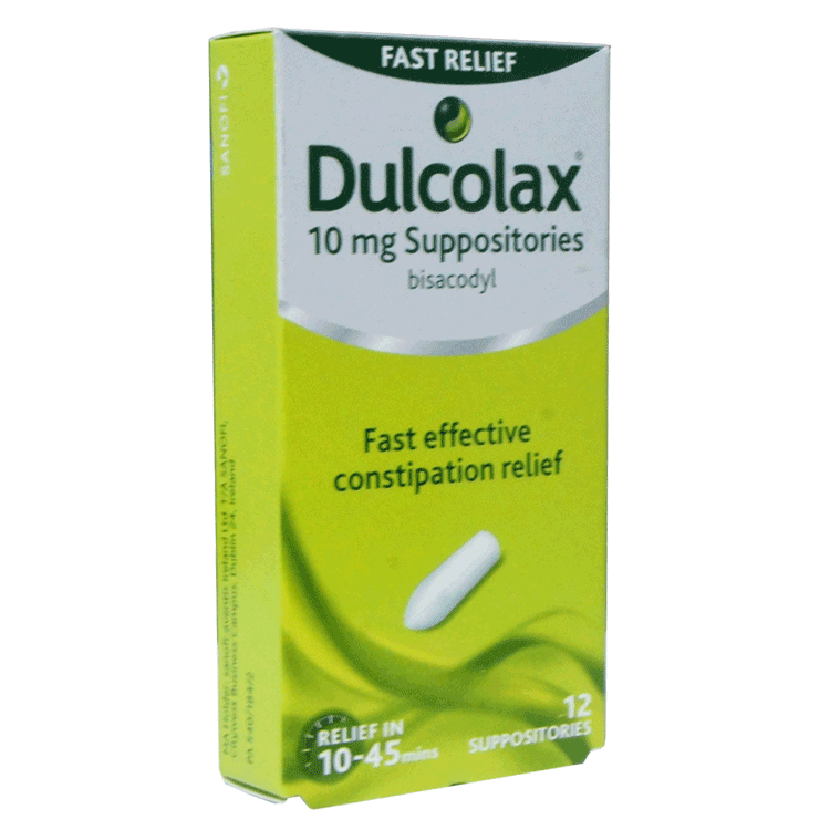 Dulcolax Suppositories 10mg  x 12 for Constipation