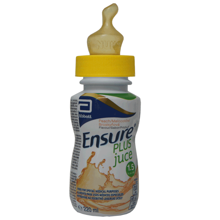 Zorg voor plus sap 220 ml x 6 plus 6 x steriele schroef op spenen - perzik