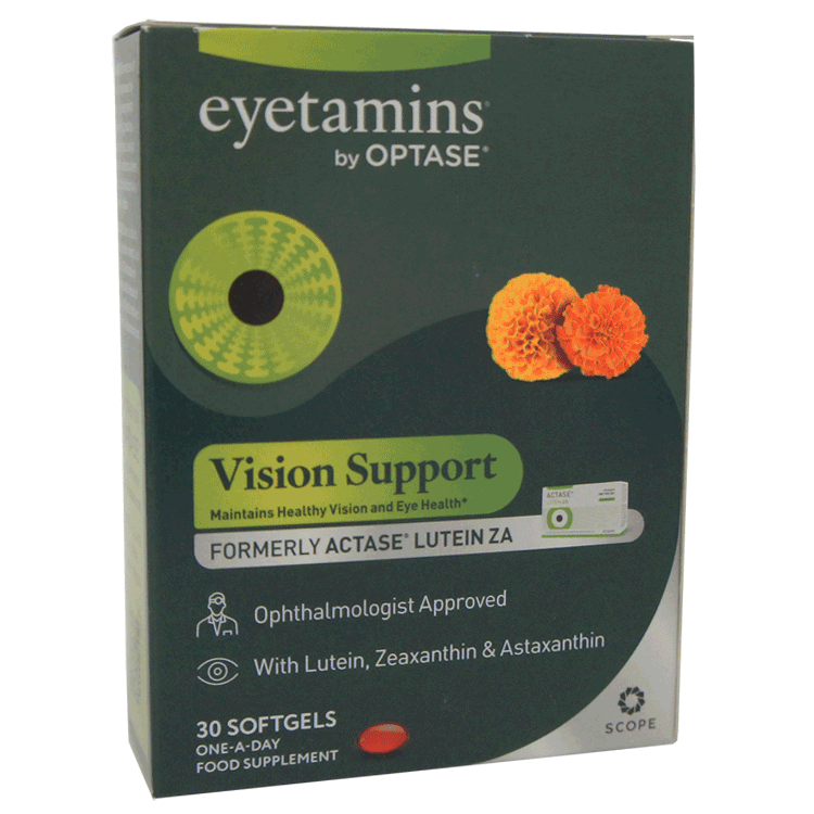 Eyetamins Lutein ZA 30 x One a day Softgels - For Macular Degeneration - AKA Actase Lutein