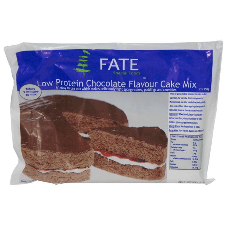 Fate Low Protein Cake Mix 2 Chocolate x 250g -  For use in liver and kidney failure