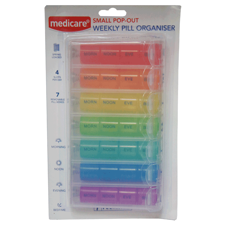 Medicare Weekly Pill Organizer (7 dagen x 4 compartimenten elke dag)