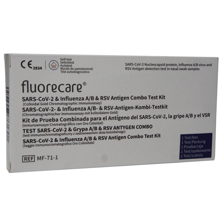 Fluorecare SARS Covid-2 and Influenza A/B Virus Home Test x 1