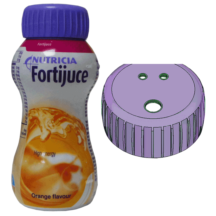 Fortijuce Orange 200ml  x 1 - With or Without Lid for Drinking Straw x 1