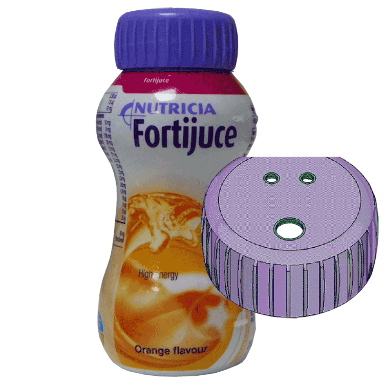 Fortijuce Orange 200ml  x 6 With or without screw-on anti-spill straw hole lid