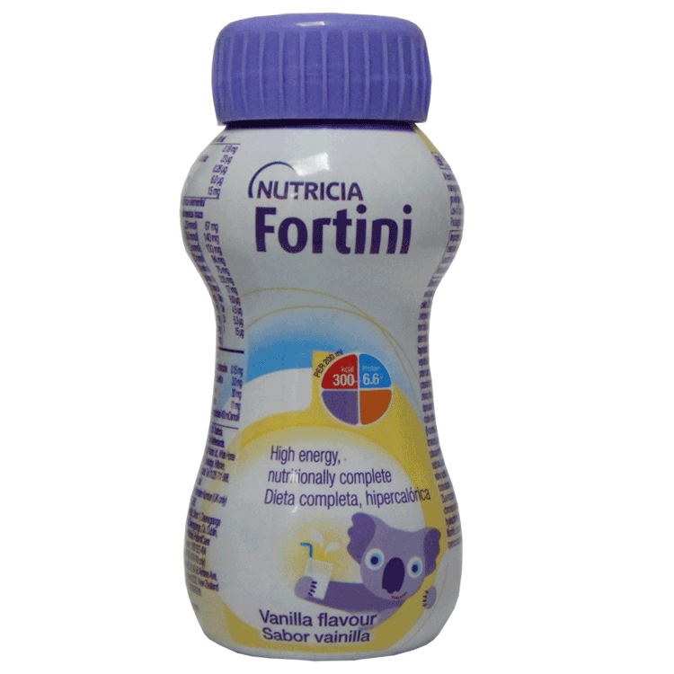 Fortini Vanille 200ml x 4 - Avec ou sans couvercle anti-déversement pour prendre une paille