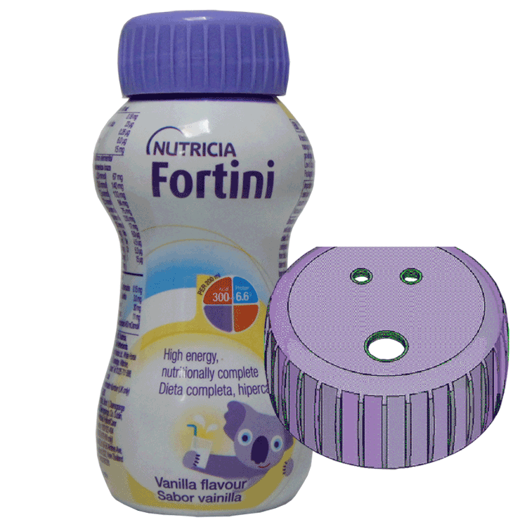 Fortini Vanille 200ml x 4 - Avec ou sans couvercle anti-déversement pour prendre une paille