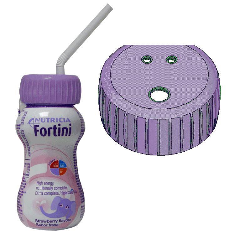 Fortini Fraise 200 ml x 6 avec ou sans couvercle à paille x 1
