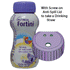 Fortini Vanille 200ml x 4 - Avec ou sans couvercle anti-déversement pour prendre une paille