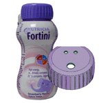 Fortini Strawberry 200ml x 4 - With or without Anti-spill lid to take a drinking straw
