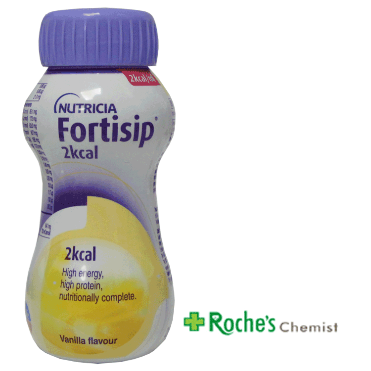Fortisip 2Kcal Vanille 200ml x 12 + Couvercle à visser GRATUIT pour prendre une paille x 1