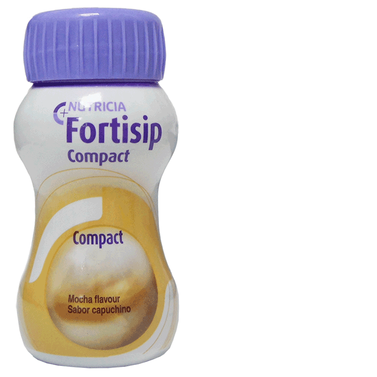 Fortisip Compact Mocha Flavour 125ml x 6 - With or Without Drinking Straw Lid x 1