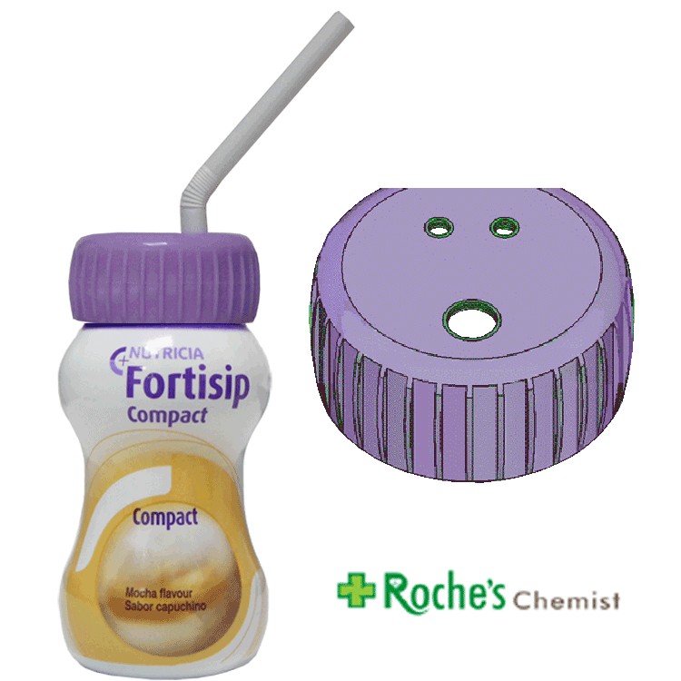 Fortisip Compact Mokka -Aroma 125 ml x 6 - mit oder ohne Trinken von Strohdeckel x 1