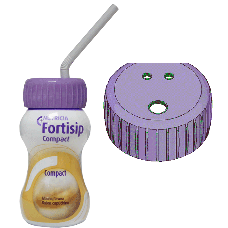 Fortisip Compact Mocha Flavour 125ml x 6 - With or Without Drinking Straw Lid x 1
