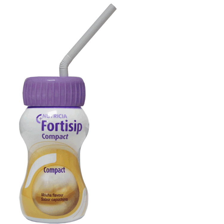 Fortisip Compact Mocha Flavour 125ml x 6 - With or Without Drinking Straw Lid x 1