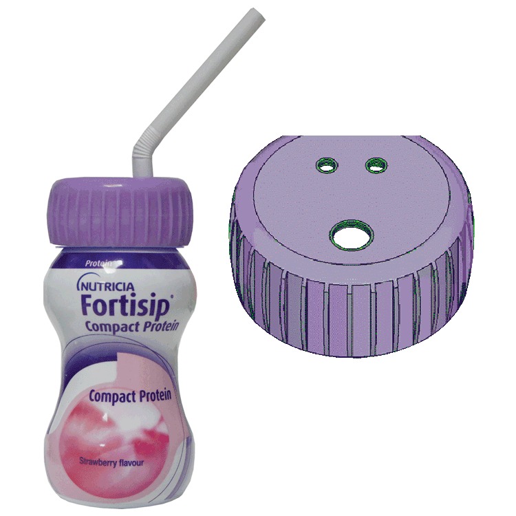 Fortisip Compact Protein Strawberry 125ml x 1 - mit oder ohne Trinken von Strohdeckel x 1