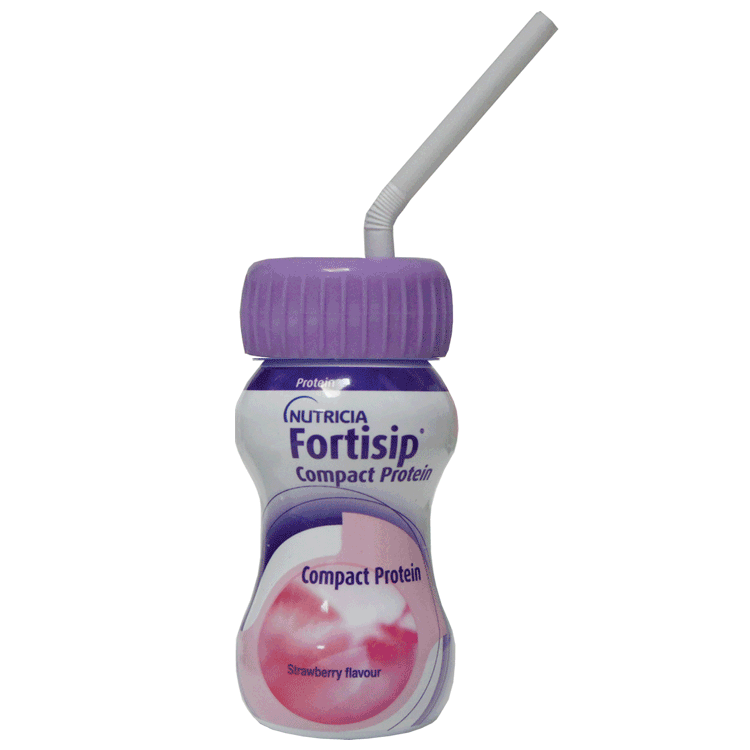 Fortisip Compact Strawberry Flavour 125ml x 6 with or without anti-spill lid