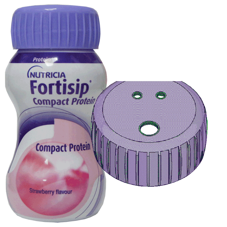 Fortisip Compact Protein Strawberry  125ml x 1 with or without an extra anti-spill straw hole lid