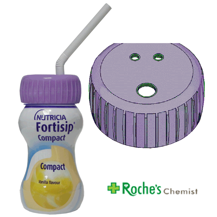 Fortisip Compact Vanillegeschmack 125 ml x 6 - mit oder ohne Trinken von Strohdeckel x 1