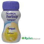 Fortisip Compact Vanillegeschmack 125 ml x 6 - mit oder ohne Trinken von Strohdeckel x 1