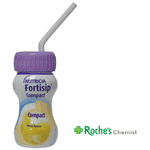 Fortisip Compact Vanillegeschmack 125 ml x 6 - mit oder ohne Trinken von Strohdeckel x 1