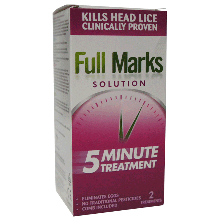 Full Marks Solution 100ml - 5 minute headlice treatment - 2 treatments