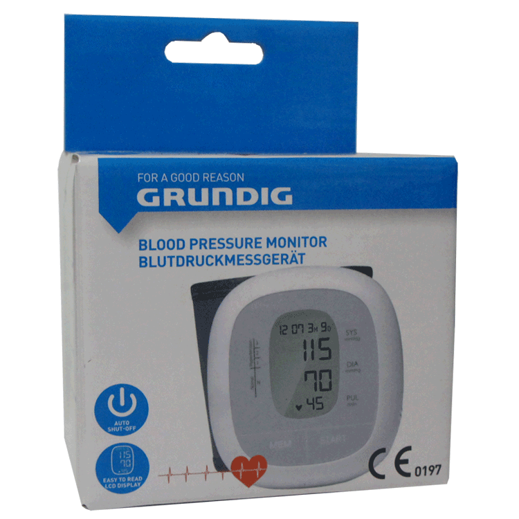 Grundig bloeddrukmeter - pols - werkt op batterijen
