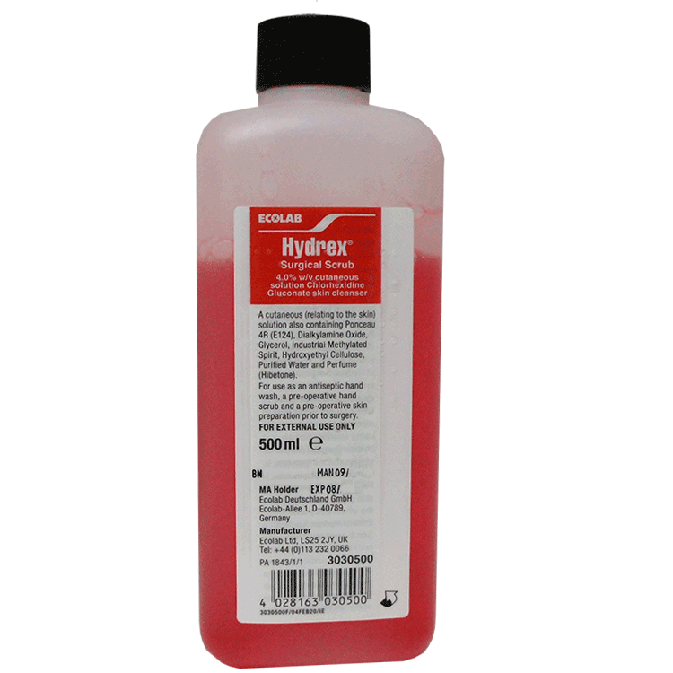 Hydrex SCRUB Surgical 500ml - Cloro per la pelle di clorexidina (Copia)