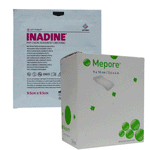 Inadine 9,5 x 9,5 cm x 5 Povidon-Iod-Verbände – für infizierte Wunden