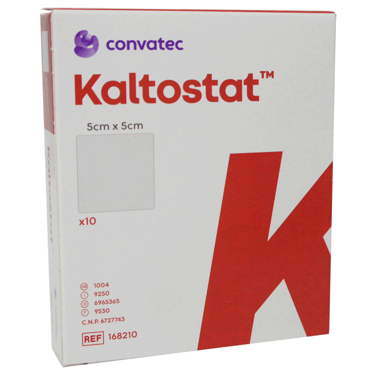 Kaltostat 5x5cm x 10 absorberende alginaatverbanden